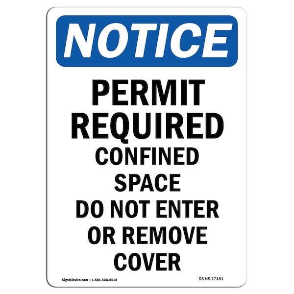 OSHA, Permit Required Confined Space, 10in X 7in Alum, 7" W, 10" H, Portrait, OS-NS-A-710-V-17181